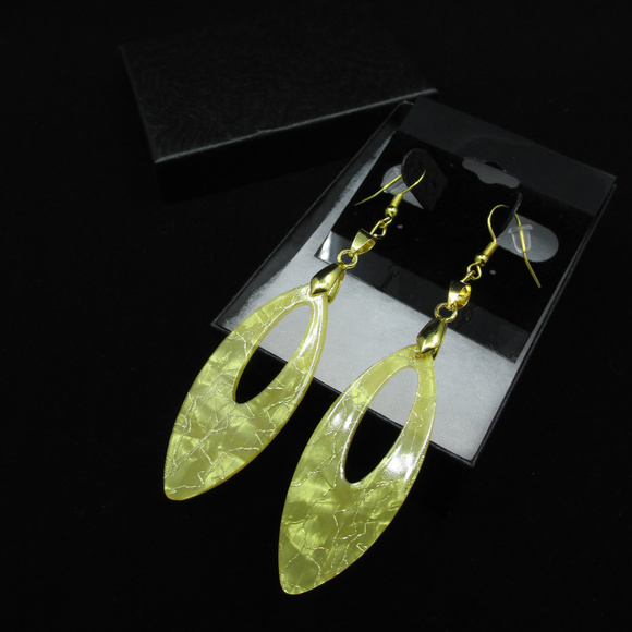 Gold Plated Abstract V Earrings - Picture 3 of 4